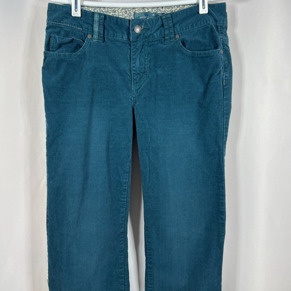 Prana Women's Teal Corduroy 5 Pocket Straight Leg Pants Size 8